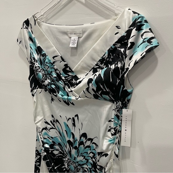 London Style V-Neck Shift Dress Size 12 - Picture 7 of 11